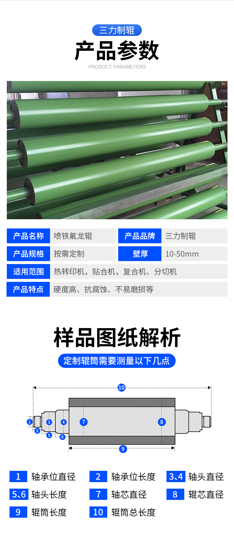 铁氟龙喷涂辊
